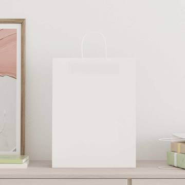 Buy 50 White Paper Bags with Handles - Eco-Friendly & Versatile