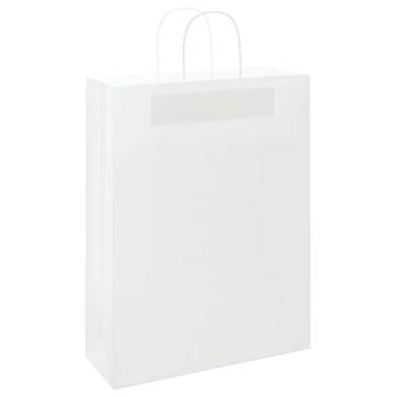 Buy 50 White Paper Bags with Handles - Eco-Friendly & Versatile