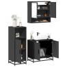 3 Piece Bathroom Furniture Set - Stylish Black Engineered Wood