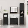 3 Piece Bathroom Furniture Set - Stylish Black Engineered Wood