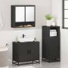 3 Piece Bathroom Furniture Set - Stylish Black Engineered Wood