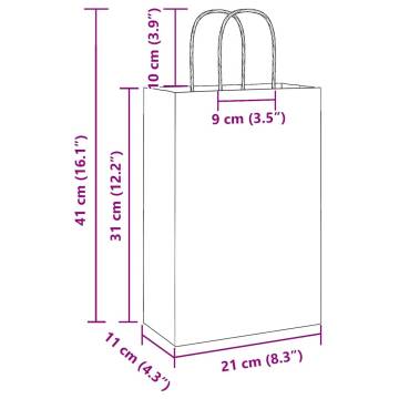 Paper Bags 50 pcs with Handles Blue - Eco-Friendly & Durable