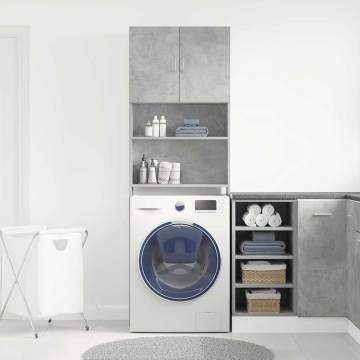 Washing Machine Cabinet Concrete Grey - Space Saving & Durable