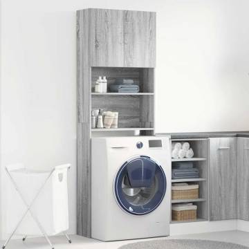 Washing Machine Cabinet Grey Sonoma - Durable Storage Solution