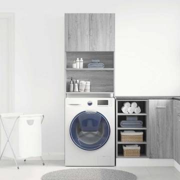 Washing Machine Cabinet Grey Sonoma - Durable Storage Solution