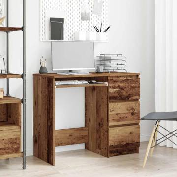 Elegant Old Wood Desk 90x45 cm | Durable Engineered Wood