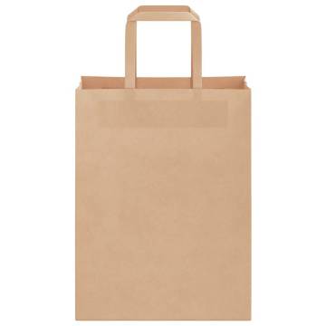 250 Pcs Brown Paper Bags with Handles - Eco-Friendly Packaging