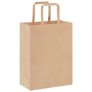 250 Pcs Brown Paper Bags with Handles - Eco-Friendly Packaging