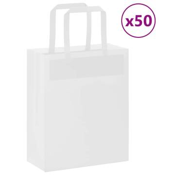 Paper Bags 50 pcs with Handles White – Eco-Friendly & Durable