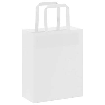 Paper Bags 50 pcs with Handles White – Eco-Friendly & Durable