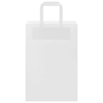 White Paper Bags with Handles - 50 Pcs | Durable & Eco-friendly