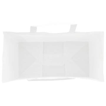 White Paper Bags with Handles - 50 Pcs | Durable & Eco-friendly