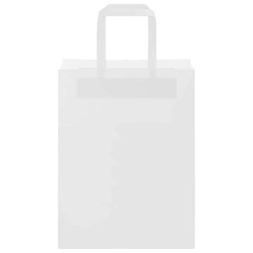 250 White Paper Bags with Handles - Eco-Friendly & Durable