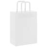 250 White Paper Bags with Handles - Eco-Friendly & Durable