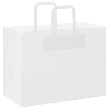 250 White Paper Bags with Handles - Eco-Friendly & Durable