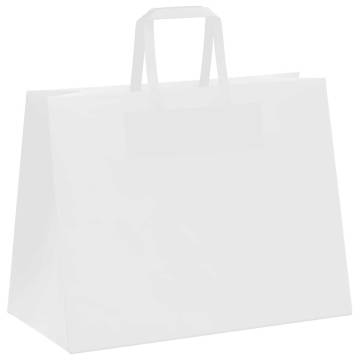 250 White Paper Bags with Handles - Eco-Friendly & Durable