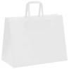 250 White Paper Bags with Handles - Eco-Friendly & Durable