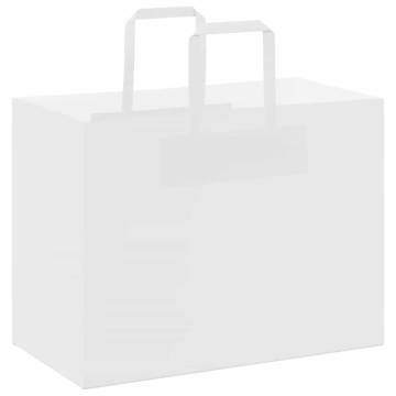 250 White Paper Bags with Handles - Eco-Friendly & Durable