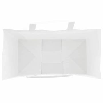 250 White Paper Bags with Handles - Eco-Friendly & Durable