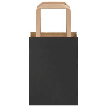 Paper Bags with Handles - 50 pcs Black | Durable & Recyclable