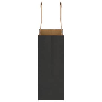 Paper Bags with Handles - 50 pcs Black | Durable & Recyclable