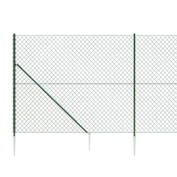 Chain Link Fence with Spike Anchors Green 2.2x10 m | Hipomarket