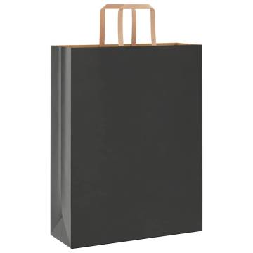 Black Paper Bags with Handles - 50 Pcs | Eco-Friendly & Durable