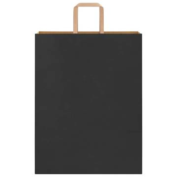 Black Paper Bags with Handles - 50 Pcs | Eco-Friendly & Durable