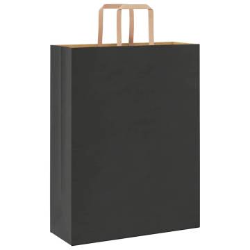 Black Paper Bags with Handles - 50 Pcs | Eco-Friendly & Durable