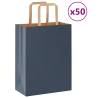 Blue Paper Bags with Handles - 50 pcs | Eco-Friendly & Durable