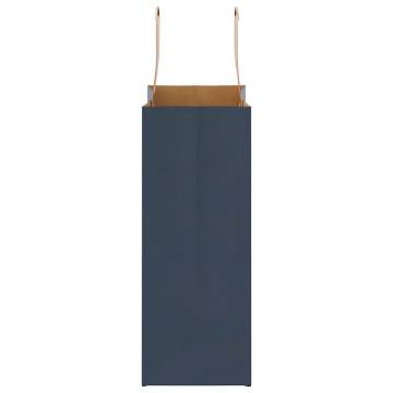 Blue Paper Bags with Handles - 50 pcs | Eco-Friendly & Durable