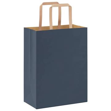 Blue Paper Bags with Handles - 50 pcs | Eco-Friendly & Durable