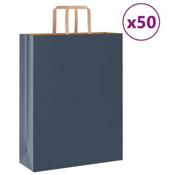 Buy Blue Paper Bags with Handles - Pack of 50 | HipoMarket