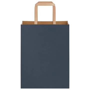 250 Blue Paper Bags with Handles - Eco-Friendly & Durable