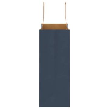 250 Blue Paper Bags with Handles - Eco-Friendly & Durable