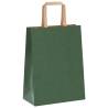 Sustainable Green Paper Bags with Handles - 50 pcs