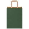 Sustainable Green Paper Bags with Handles - 50 pcs