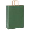 Green Paper Bags with Handles - 50 pcs | 32x12x42 cm