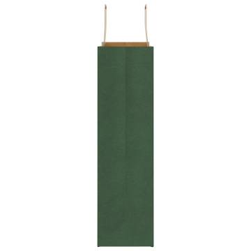 Green Paper Bags with Handles - 50 pcs | 32x12x42 cm