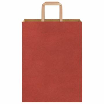 Red Paper Bags with Handles - 250 pcs - Eco-Friendly 26x12x35 cm