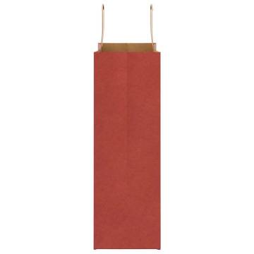 Red Paper Bags with Handles - 250 pcs - Eco-Friendly 26x12x35 cm