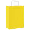 50 Yellow Paper Bags with Handles - Eco-Friendly & Durable