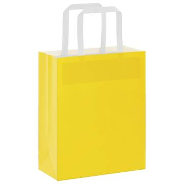 Yellow Paper Bags 250 pcs with Handles - Eco-Friendly Packaging