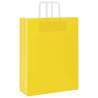 250 Yellow Paper Bags with Handles - Durable & Recyclable