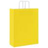 250 Yellow Paper Bags with Handles - Durable & Recyclable