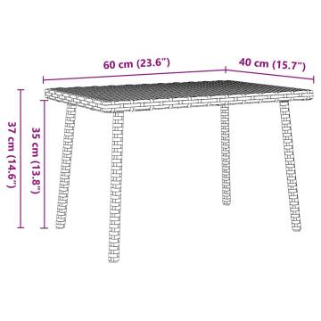 Garden Coffee Table Rectangular Grey 60x40x37 cm | HipoMarket