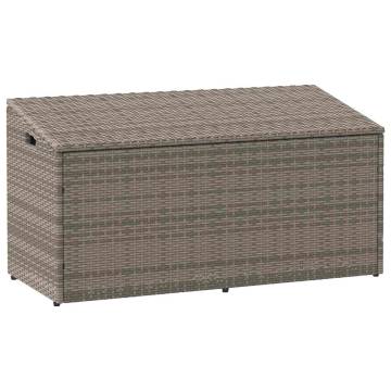 Garden Storage Box Grey 110x50x58 cm | Poly Rattan