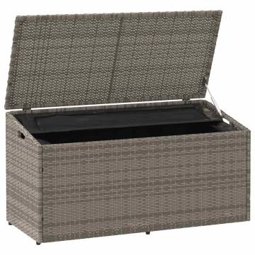 Garden Storage Box Grey 110x50x58 cm | Poly Rattan