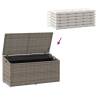 Garden Storage Box Grey 110x50x58 cm | Poly Rattan