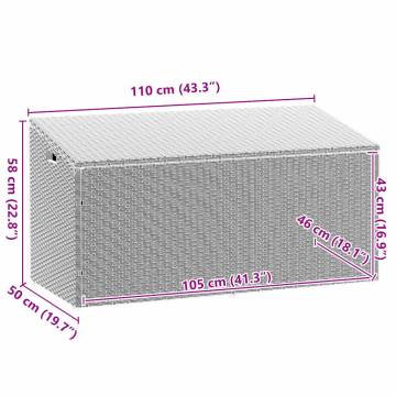 Garden Storage Box Light Grey 110x50x58 cm | Hipomarket